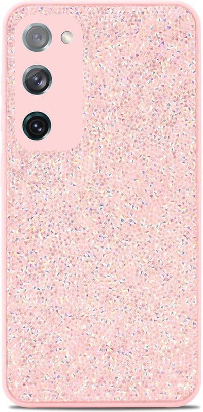 Casemania Hoesje Geschikt voor Samsung Galaxy S20 FE - Roze - Diamant Glitter Back Cover