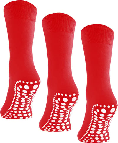 Budino® Huissokken Anti Slip - Dikke Antislip sokken - 1 paar - Gripsokken - Dikke Yoga Pilates Sokken - maat 35-38 - Rood