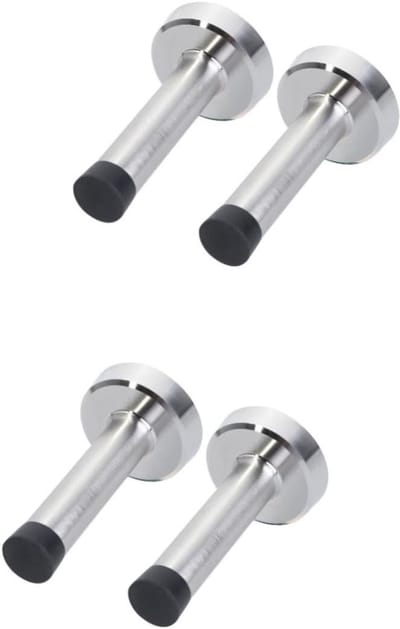 Deurbeschermers Set - Wandmontage Deurstopper - Muren Beschermen - Met Rubberen Bumper - 4 Stuks - Zilver