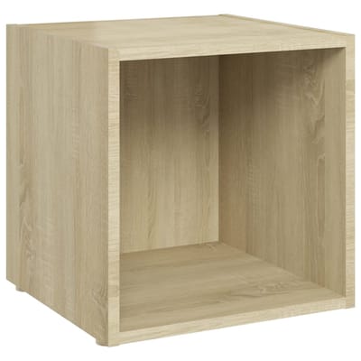 vidaXL - Tv-meubelen - 2 - st - 37x35x37 - cm - bewerkt - hout - sonoma - eikenkleurig