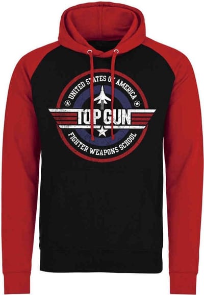 Top Gun Hoodie/trui -S- Fighter Weapons School Zwart/Rood