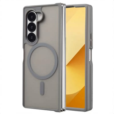 imoshion Hoesje - Geschikt voor Samsung Galaxy Z Fold 6 - Color Guard Backcover met Magnetische Ring - Grijs