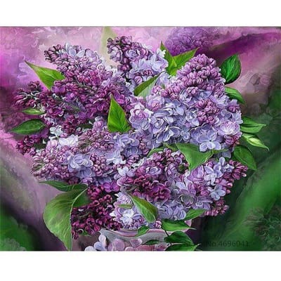 Peinture de diamant de paysage de fleurs, images en strass, mosaïque de diamant, décoration de maison 20X30CM gray