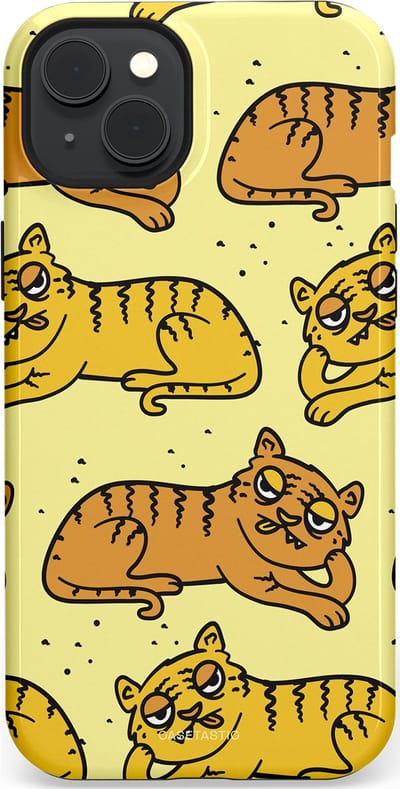 Casetastic hoesje geschikt voor Apple iPhone 15 Plus - MagSafe - Dubbellaagse bescherming - Tijger dromen - Fashion Case - Crème Goud Olijfgroen