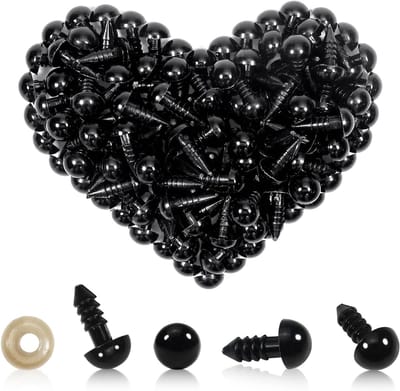 150 Stuks Veiligheidsogen voor Poppen - 8mm Plastic Ogen met Wasjes voor Creatief Knutselen