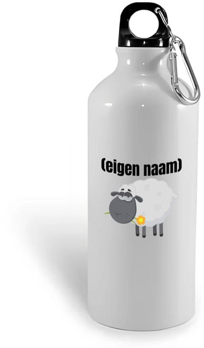 Hacebo® - schaap met eigen naam waterfles - Schaap - boeren/schapen liefhebbers - iemand die houdt van schapen - verjaardag - cadeau - kado - geschenk - water fles - 400ML