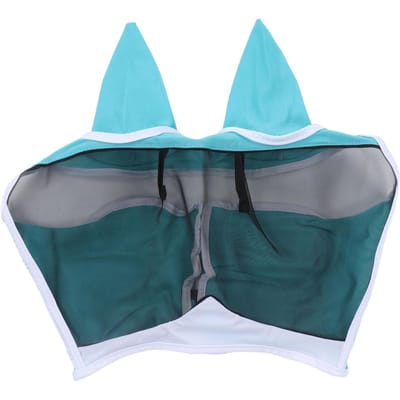 Masque anti-mouches pour chevaux, respirant, confortable, doux, en maille fine, masque facial pour chevaux, fournitures pour chevaux avec blue