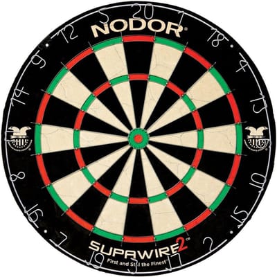 Dartbord met verstelbare nummerring en ophangset, zwart