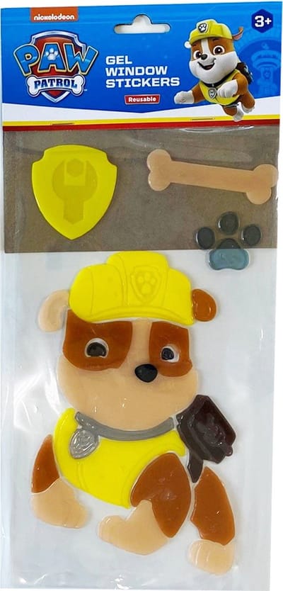 Mega Herbruikbare Raamsticker Paw Patrol - Rubble - 21-delig - Raamstickers voor Kinderen - Raamstickers Auto