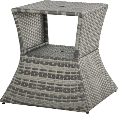 Buitentafel - Tuin Salontafel - Buiten Ontspannen - Met Parasolgat - 54 x 54 cm - Grijs