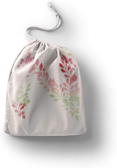 Jardin du Lin Bedrukte katoenen tassen met trekkoord, boodschappentas, tas, stoffen tas, groententas, herbruikbaar, milieuvriendelijk, multifunctioneel, opvouwbaar, maat: 20 x 30 cm