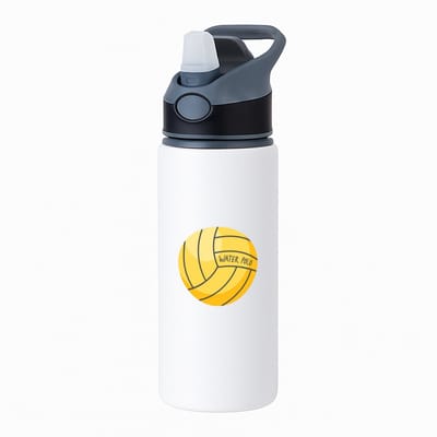 Hacebo® - Waterpolo waterfles met rietje zwart - Watersport - Waterpoloërs - Sport - bal - cadeau - water fles - 650ML