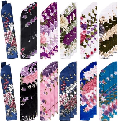 30 Stuks Vouwbare Handfans in 10 Kleuren, Zijde Chinese Handfan Beschermhoes en Stofdichte Tas voor Vouwfans