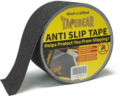 Antislip Plakband voor Trappen - Veiligheidsband voor Binnen en Buiten, Zwart, 100 mm x 18 m