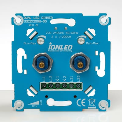 ION Industries Dimmer - Inbouw - LED - 2 x 200 W - 2 jaar garantie