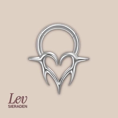 Lev Sieraden - Titanium premium neus ring - Hart piercing Zilver - 1.2x8mm - 18mm x 16mm Zilver - Segment ring - neuspiercing - tragus piercing - Oorpiercing