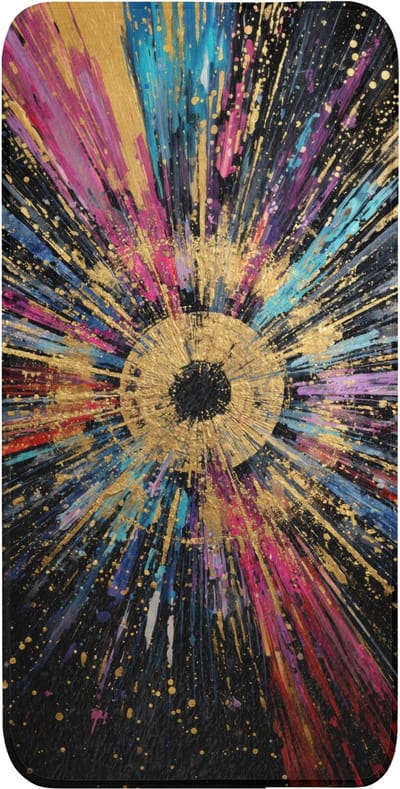 WC mat 60x120 cm - Antislip - Explosie - Goud - Kleurrijk - Abstract - Toiletmat - Vloermat - Douchemat - Toilet tapijt - Toiletmatten