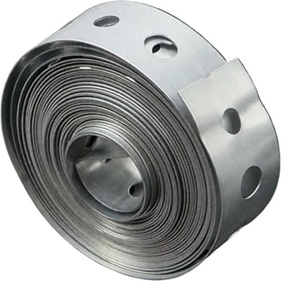 Bevestigingsband Staal - Montageband Metaal - Bevestigen en Ophangen - Voorgeboorde Gaten - 3 Meter - Zilver