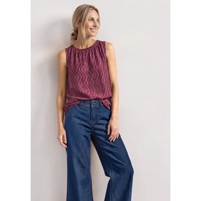 Blouse met gerimpelde ronde hals