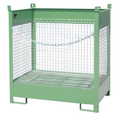Stapelpallet voor vaten Bauer FSP-2 D, gaaswanden, voor 2 x 200 l vaten, groen