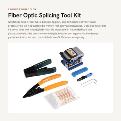 Dailygoods- Glasvezel Splicing Tool Kit - Fiber Cleaver FC-6S - Stripper CFS-3 - Pliers/Guider - Wrenches/Swabs - Opbergtas - Ergonomisch ontwerp - Glasvezel Gereedschapset