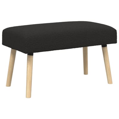 vidaXL - Bank - Effen - Zwart - 80 - x - 40 - x - 46 - cm - Bouclé