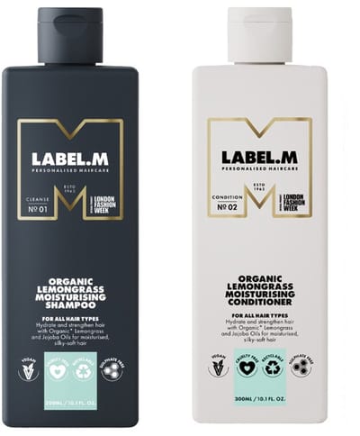 Label.m Organic Lemongrass Moisturising Shampoo 300ml + Conditioner 300ml