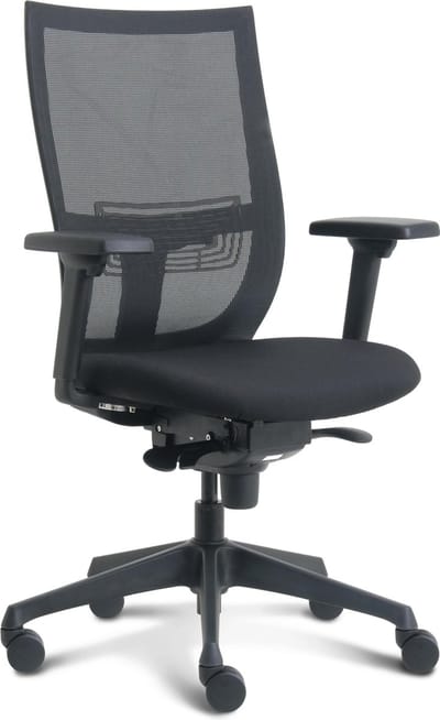 Bürostuhl Euroseats Curve mit Kunststoffgestell, schwarz
