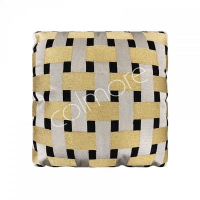Kussen Colmore zwart/goud geborduurd 45x45