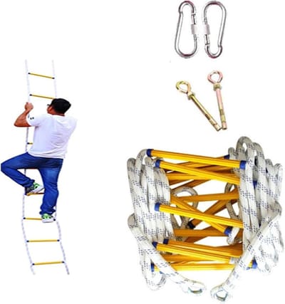 Brandtrap Ladder - Noodladder Evacuatie - Veilige Ontsnapping - Hoge Belasting - Tot 50 Meter - Geel
