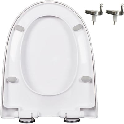 Toiletbril - WC-bril Zitting - Badkamer Comfort - Softclose & Snelreiniging - 47 x 37 cm - Wit