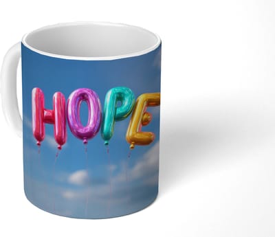 Mok - Koffiemok - Ballonen - Lucht - Hope - Mokken - 350 ML - Beker - Koffiemokken - Theemok