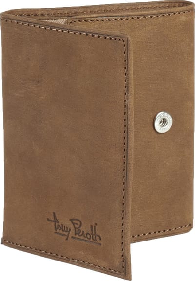 Tony Perotti Furbo Mini RFID portemonnee met papier- en kleingeldvak Vintage Bruin