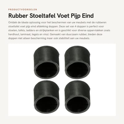 Dailygoods- Afdekking Rubber - Meubel Voetjes - 16/19/22/25/32/40/50 mm - Dop - Geluidsreductor - Voor Stoelen/Tafels/Kasten - Meubelvoetjes