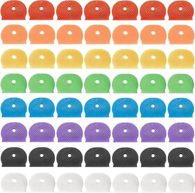 Sleuteldoppen set van 56 stuks, halfrond - flexibel en gekleurd - voor makkelijke identificatie van huissleutels - plat en standaard formaat.