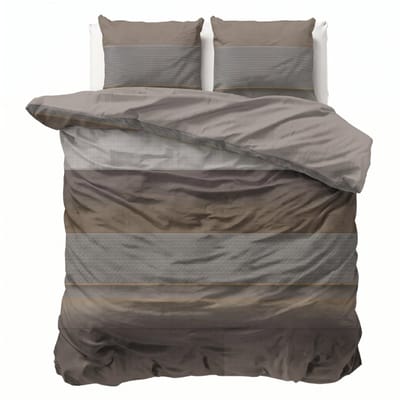 Dekbed-Discounter - Presence Dekbedovertrek 240 x 200/220 cm - Verkoelend Percale Katoen - Dubbele instopstrook - Wassen op 40 graden - Inclusief 2 kussenslopen - Stripe Geometrie