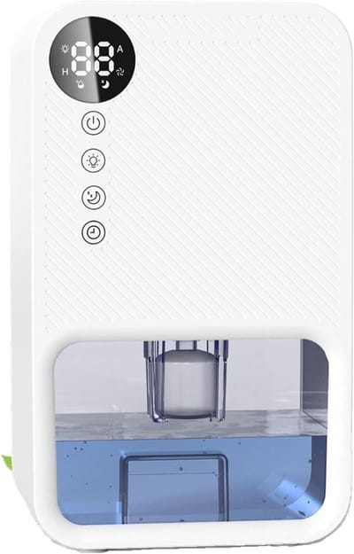 Luchtontvochtiger - Vochtvreter - Comfortabel Binnenklimaat - Automatische Uitschakeling - 1100ml Tank - Wit