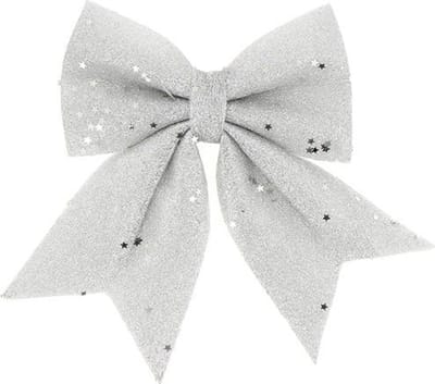 Butterfly Christmas Knot Deco 20x25cm Gangle zilver - Plastic - Zilver - Argent - Unité - SILUMEN