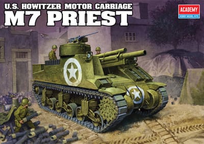 Academy Modelbouwpakket Militaire voertuigen - 13210 U.S. Howitzer Motor Carriage M7 Priest WWII - Amerikaans Militair Voertuig Plastic - 1:35 - Modelbouw