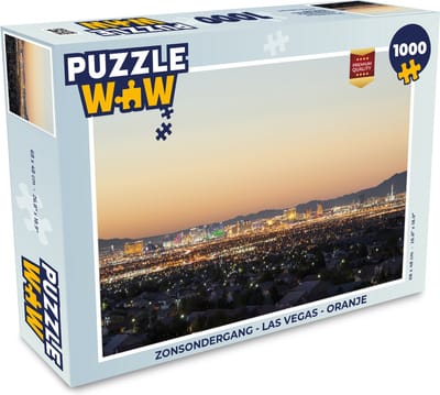 Puzzel Zonsondergang - Las Vegas - Oranje - Legpuzzel - Puzzel 1000 stukjes volwassenen