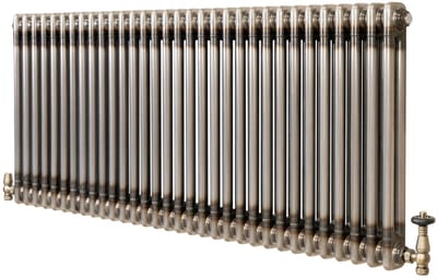 Kolomradiator - 2-kolom 600x1460 mm - ruw metaal - incl. kraan