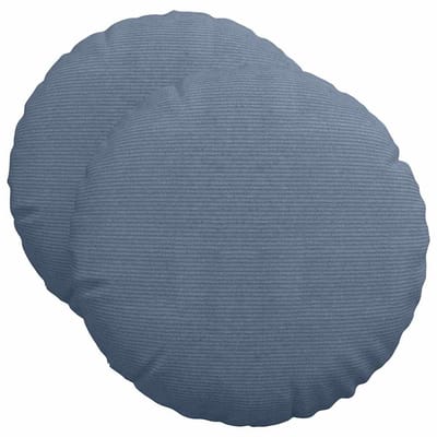 vidaXL Zitkussens 2 st Katoen Stof Blauw Ø50 x 19 cm