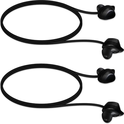 kwmobile 2x oordopjes koord - geschikt voor Samsung Galaxy Buds / Buds Plus - Voor draadloze oordoppen tegen verlies - In zwart