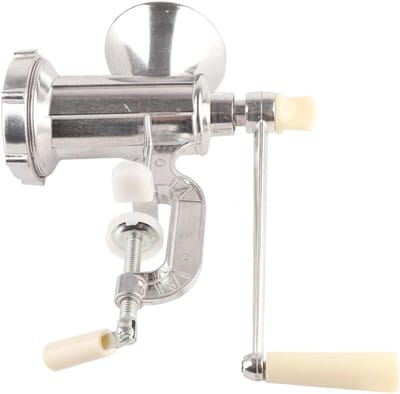Handmolen Vlees - Keukenmolen Groente - Worst Vulling Maken - Ergonomische Slag - 17.8 cm - Zilver