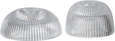 J-Line kaarshouder canele - glas - transparant - 2 stuks