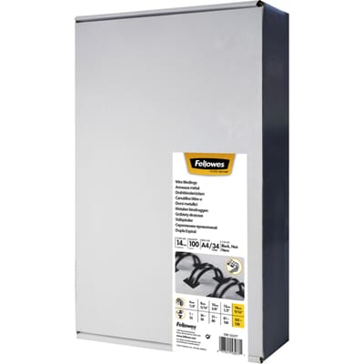 Draadrug Fellowes 14mm 34-rings A4 zwart 100 stuks