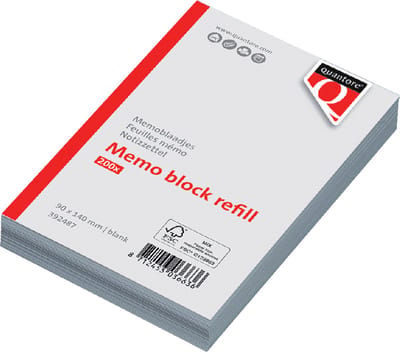 Memoblaadjes Quantore losbladig 140x90x20mm 200vel | 3 stuks
