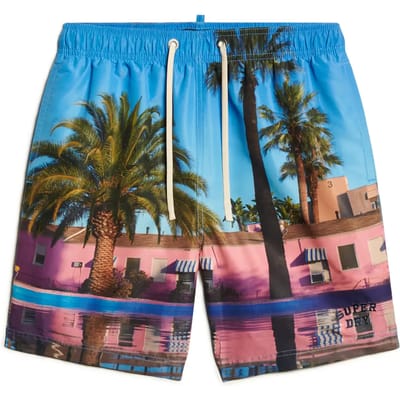 Superdry - Gerecyclede zwemshort met fotoprint - 43 cm - Heren - Zwembroeken