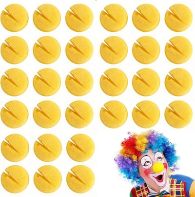 Clownsneuzen Spons - Gele Neuzen - Feestelijke Aankleding - Zacht en Ademend - 30 Stuks - Geel