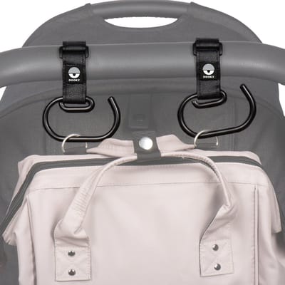 Dooky Buggy/Kinderwagen Haak groot 2 stuks - Zwart